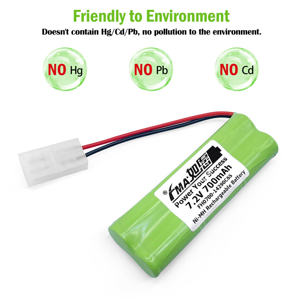Ni-MH 7.2V 0.5-0.7Ah Battery for Accu Alarm Control Panel GETRONIC GT2200