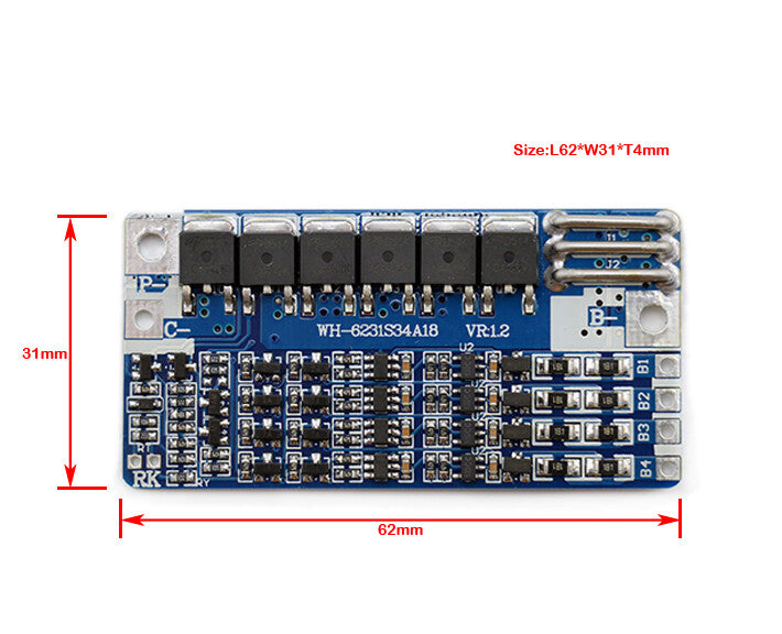 4S 12.8V LiFePO4 Battery PCM BMS Protection Circuit Board (8 Models Available)