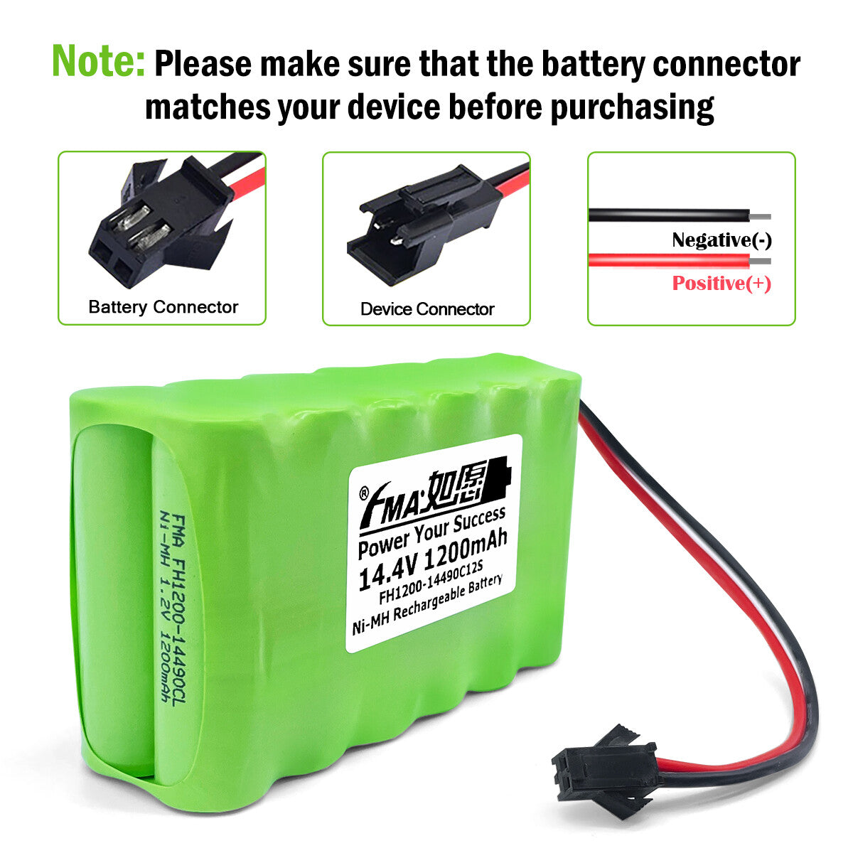 FMA Emergency Exit Door Light 14.4V 600-2000mAh Ni-MH Rechargeable Battery