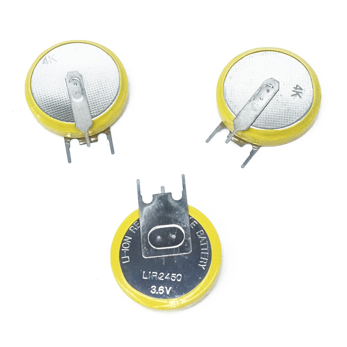 3pcs Button Coin 3.6V Li-ion Rechargeable Battery LIR2430 LIR2450 LIR2477 CR24xx