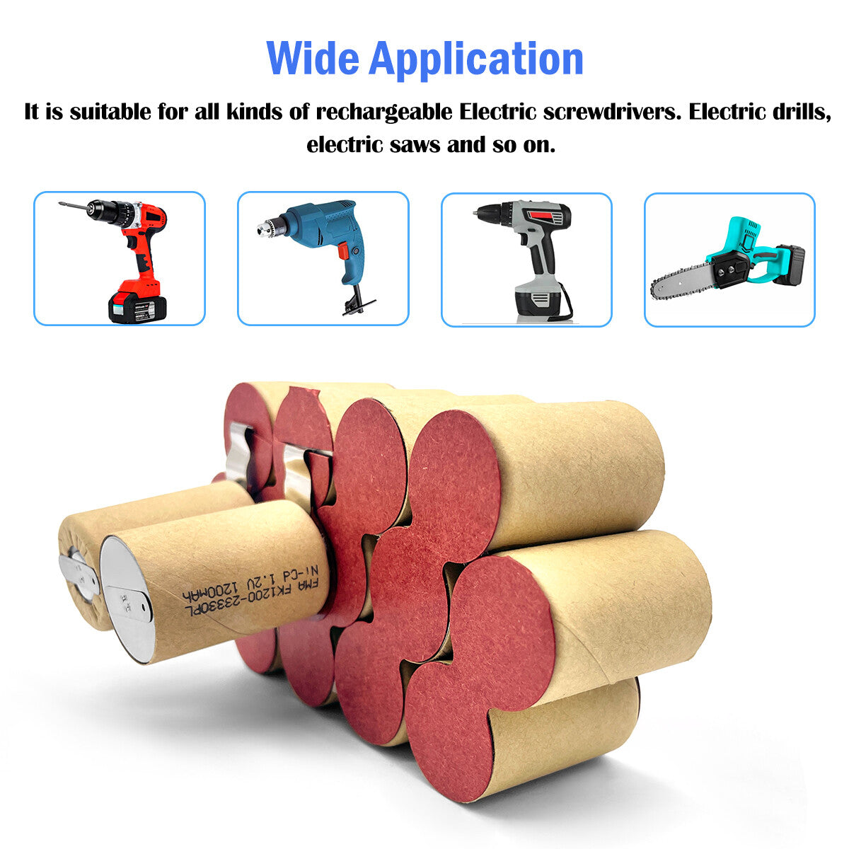 Power Tools Drill Electric Screwdriver Ni-MH 4/5SC 18V 1.2-2.2Ah Battery