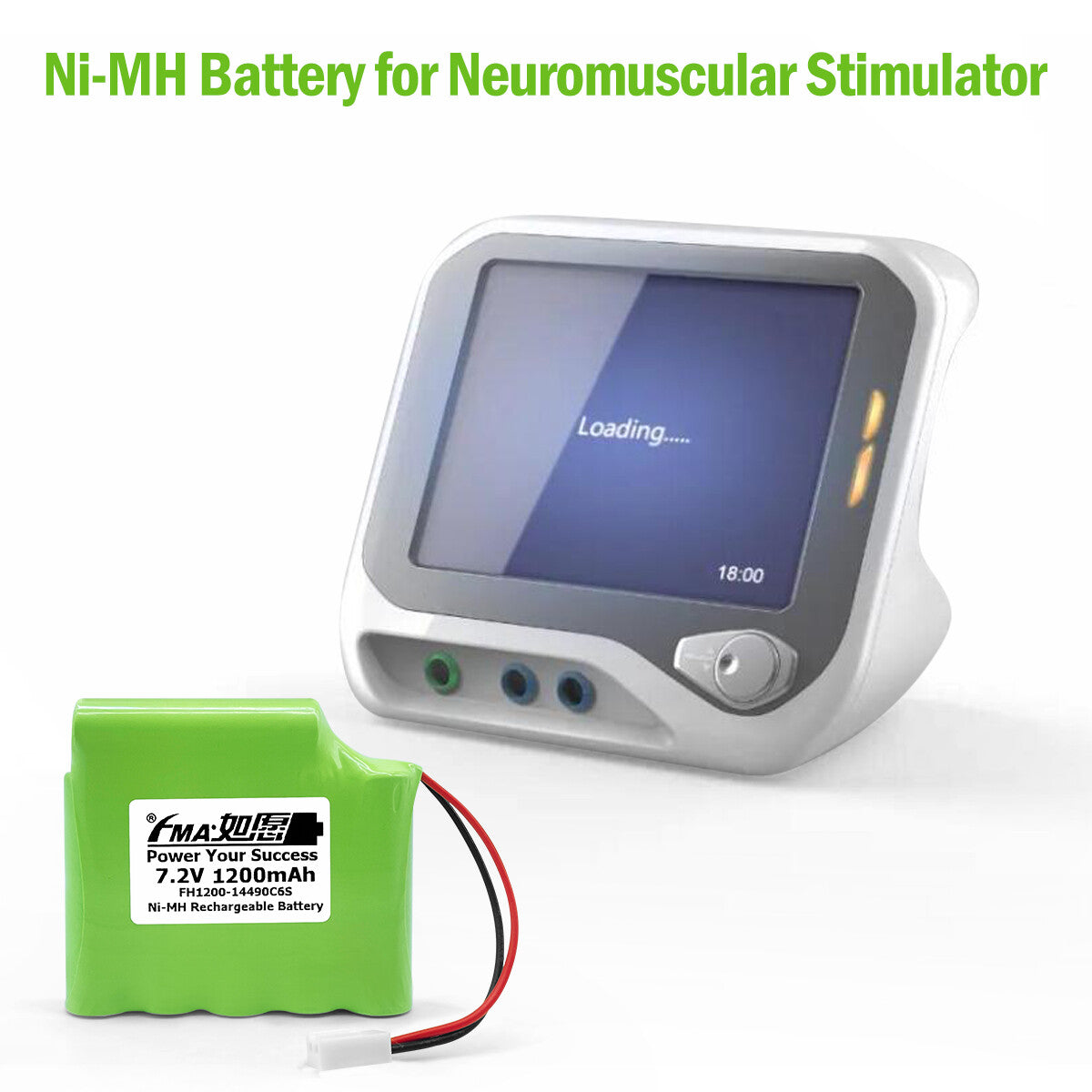 Neuromuscular Stimulator A1B DK7-088-0200 Globus MyStim 130AAM6GMX P/N: 300241 7.2v 0.6-2Ah Ni-Cd Ni-MH Battery