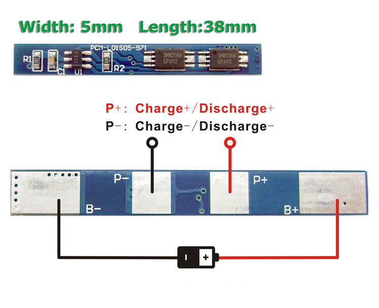 1S 3.6V 3.7V Li-ion Li-Po Battery Protection Circuit Board PCM BMS (Multiple Models Available)