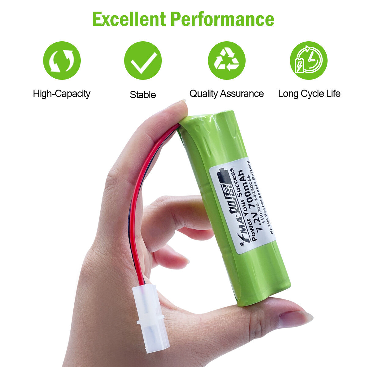Ni-MH 7.2V 0.5-0.7Ah Battery for Accu Alarm Control Panel GETRONIC GT2200