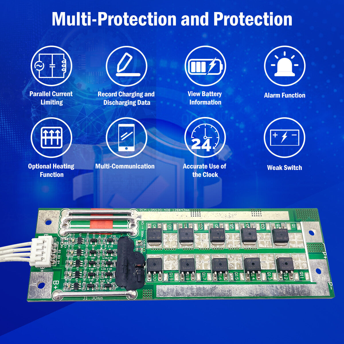 LiFePO4 5S 16V 12S 38.4V Li-Fe Battery Protect Circuit Management Board PCM BMS