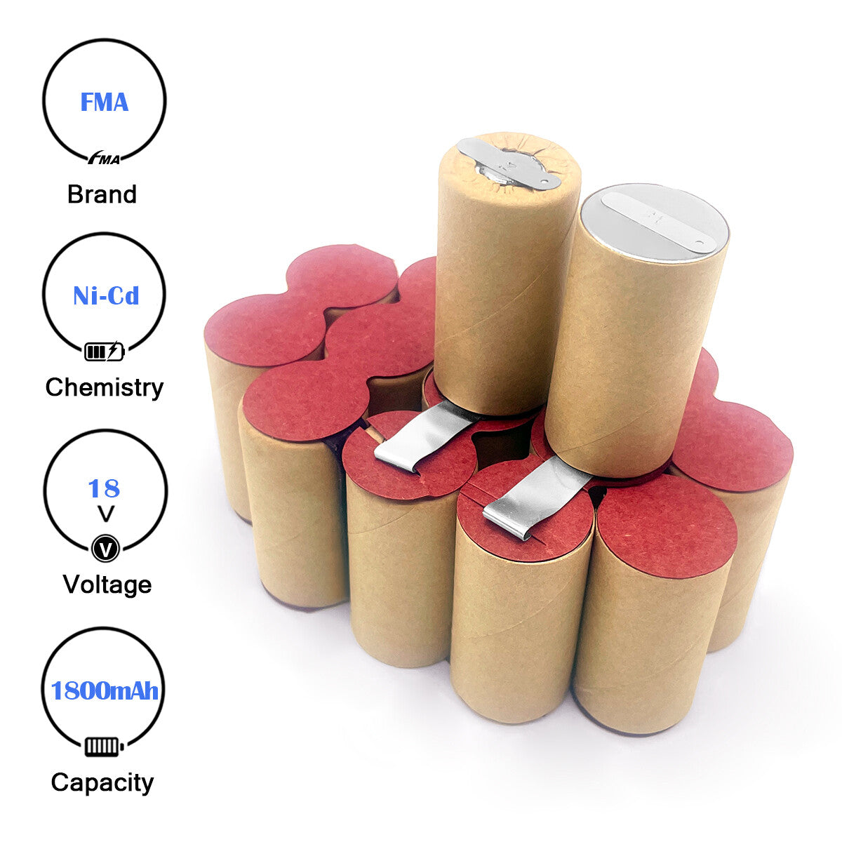 FMA 18V 1.2-3AH Ni-MH Battery for Power tools Cordless Drill Screwdriver