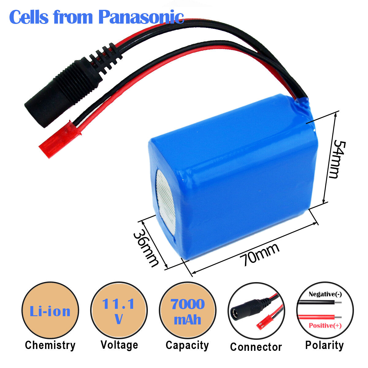 FMA Protected 11.1v 5.2-7Ah Li-ion Battery for Portable Video Camera Cam Monitor