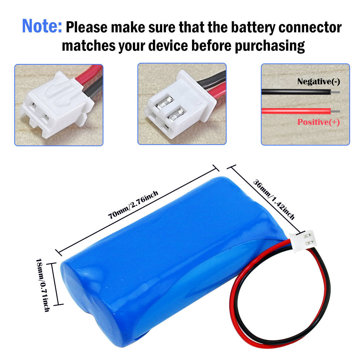 Protected 7.4V 2.2-3.5AH Li-ion Battery for Portable Speaker Megaphone Amplifier