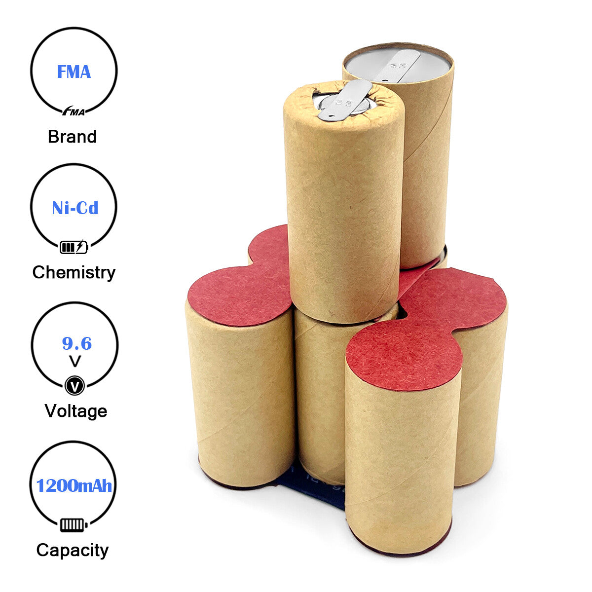 9.6V Ni-MH/Ni-Cd Battery for Cordless Drill Screwdriver Power Tools (1200-3000mAh)