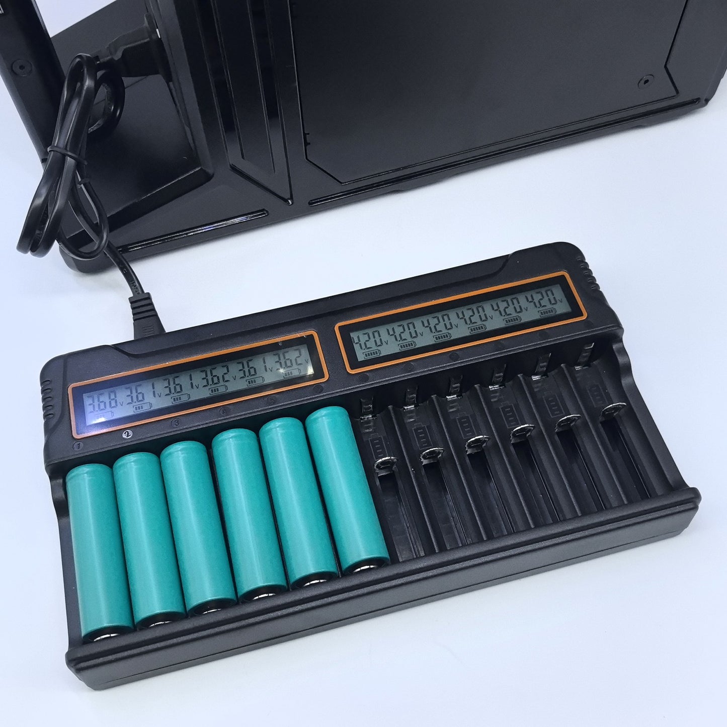12-Slot Universal Battery Charger for 1.2V Ni-MH/Ni-Cd (A/AA/AAA) and 3.6V Li-ion (14500/16340/17670) Rechargeable Batteries