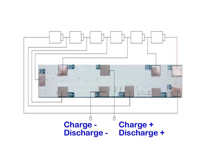 FMA 6S 21.6V 22.2V Li-ion Battery Protection Board BMS PCM 5A