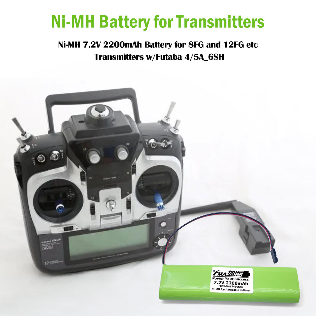 7.2V Ni-MH/Ni-Cd Rechargeable Battery 4/5A for Futaba 8FG/12FG Transmitters