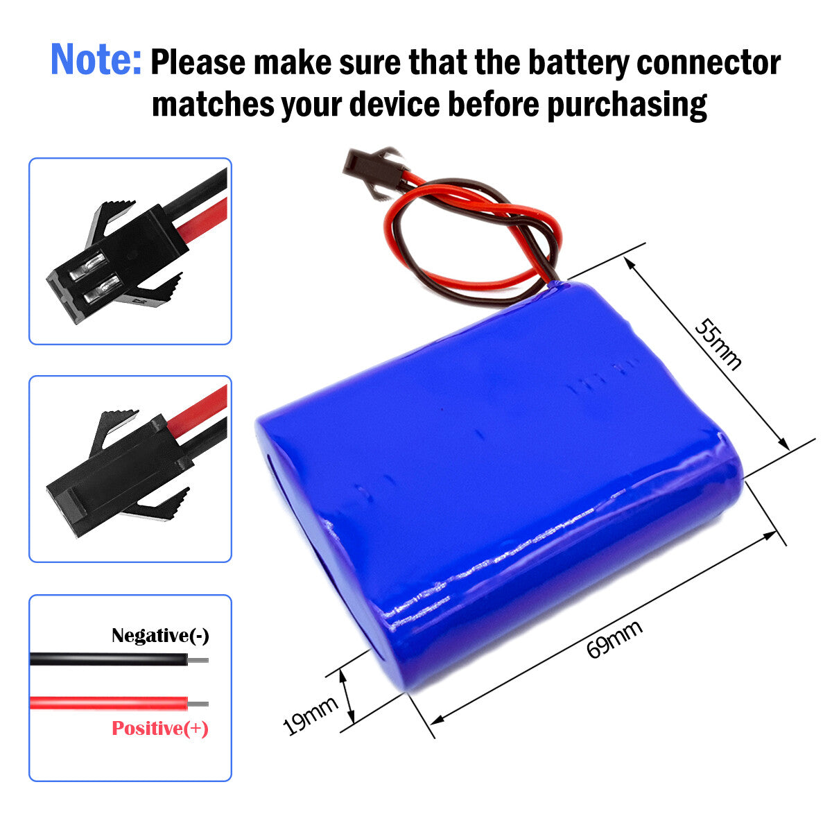 FMA 3.7V 6600–10500mAh Li-ion Rechargeable Battery for Mini Insulin Refrigerator | 1S PCM Protected