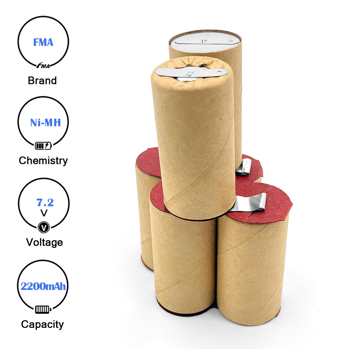 7.2V Ni-MH/Ni-Cd Battery for Cordless Drill Screwdriver Power Tools (1200-3000mAh)