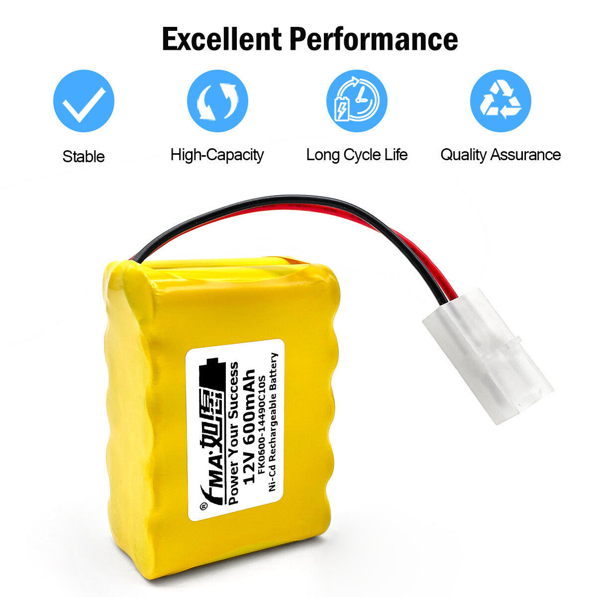 FMA Ni-MH 12V 0.6-2Ah Battery to Luminous Voice Model Toys Emergency Light
