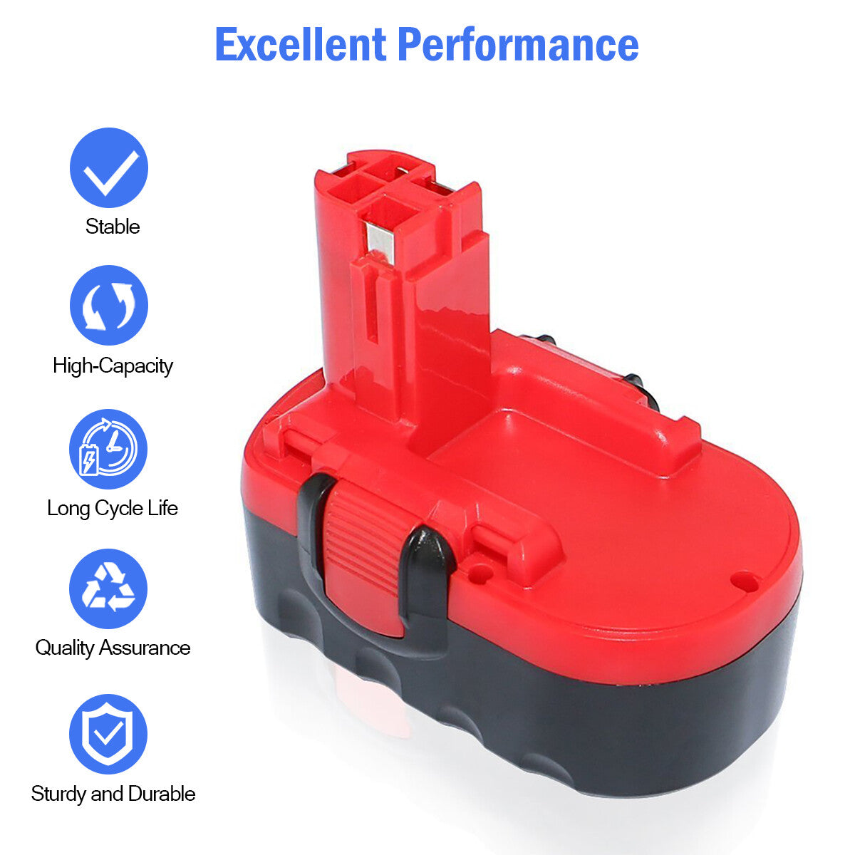 18V Ni-MH/Ni-Cd Rechargeable Battery for BOSCH Cordless Drill Wrench Saw BAT025 BAT160 GSR18