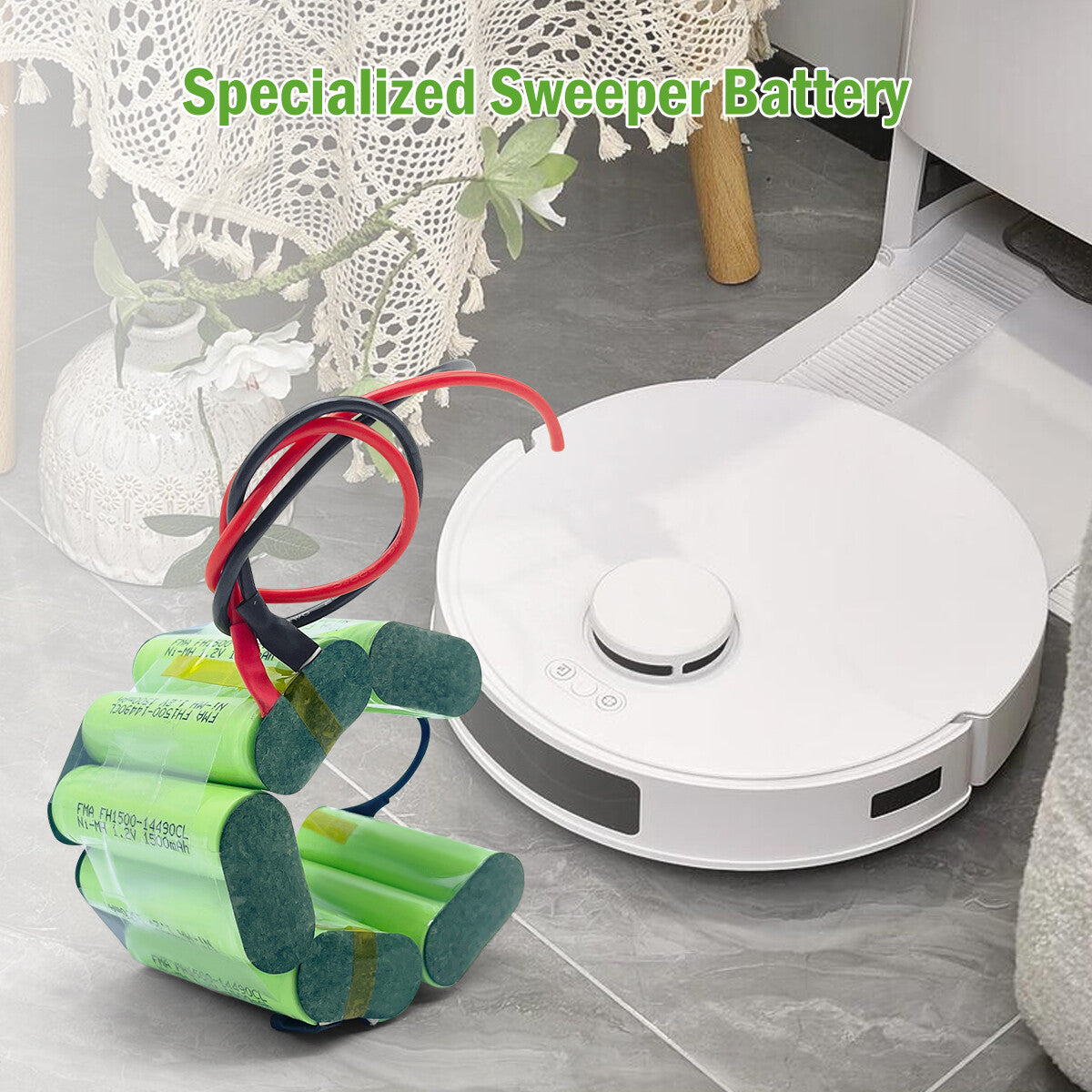 Vacuum Sweeper Cleaner Dust Catcher 12V 1200-2000mAh Ni-MH Rechargeable Battery