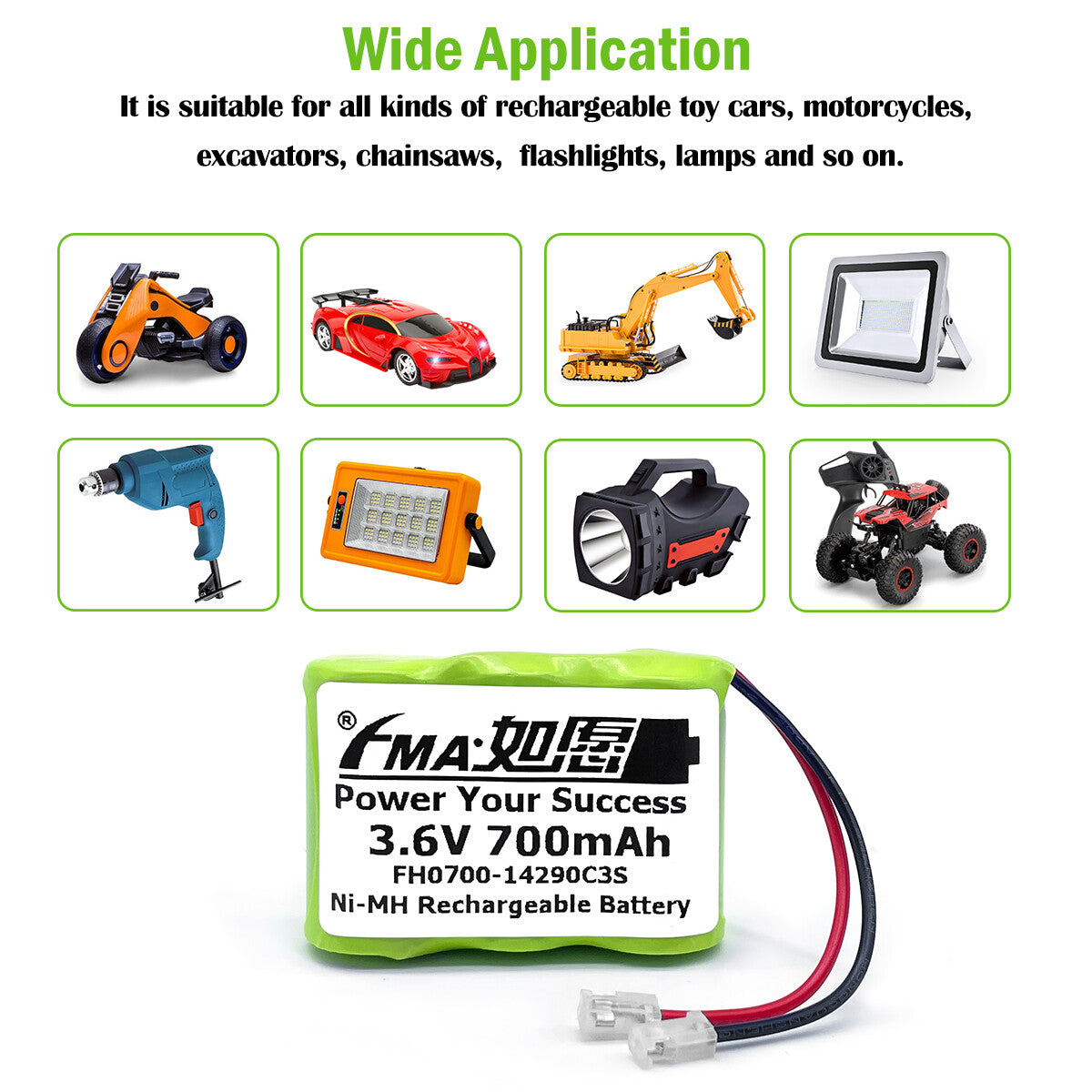 FMA Cordless phone Elton FR300 FRX3 Emergency Radio 3.6V Ni-MH Ni-Cd 500-700mAh Rechargeable Battery