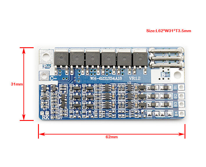FMA 3S 10.8V 11.1V Li-ion Li-Po Battery Protection Board BMS PCM 4A