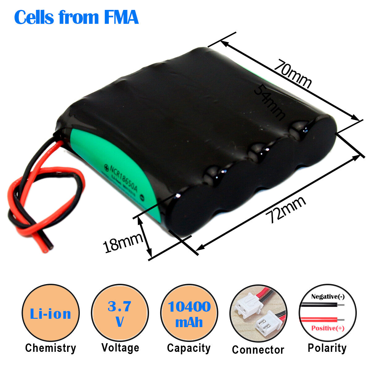Li-ion Battery 3.7V 10.4-14Ah to Bluetooth Speaker Heating Warm Clothes 5V Power