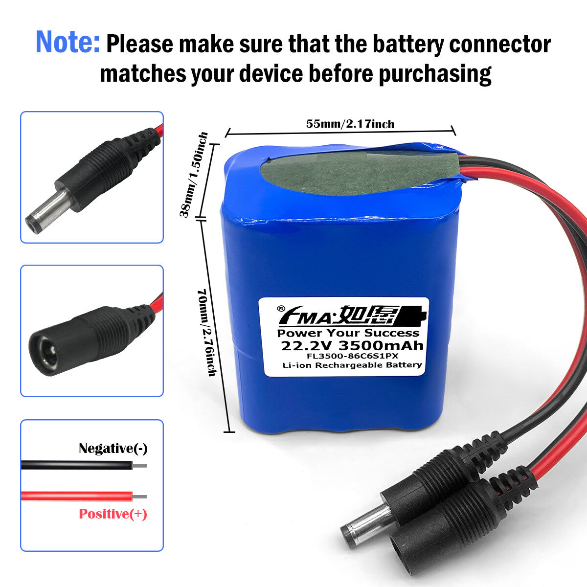 FMA 22.2V 2.6-3.5Ah Li-ion Battery for Portable Testing Device Medical Equipment
