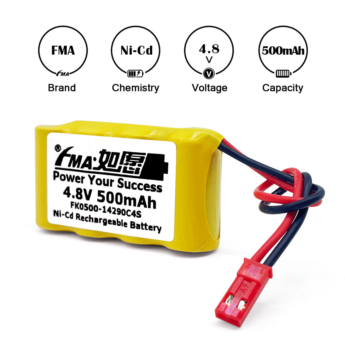 FMA 4.8V 500-700mAh Ni-MH Rechargeable Battery for Fishtank Glasss Robot
