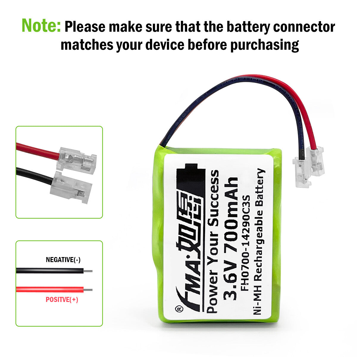 FMA Cordless phone Elton FR300 FRX3 Emergency Radio 3.6V Ni-MH Ni-Cd 500-700mAh Rechargeable Battery