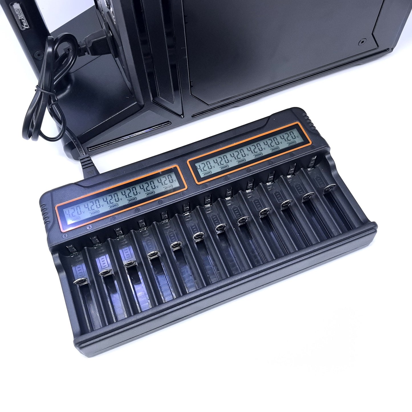 12-Slot Universal Battery Charger for 1.2V Ni-MH/Ni-Cd (A/AA/AAA) and 3.6V Li-ion (14500/16340/17670) Rechargeable Batteries