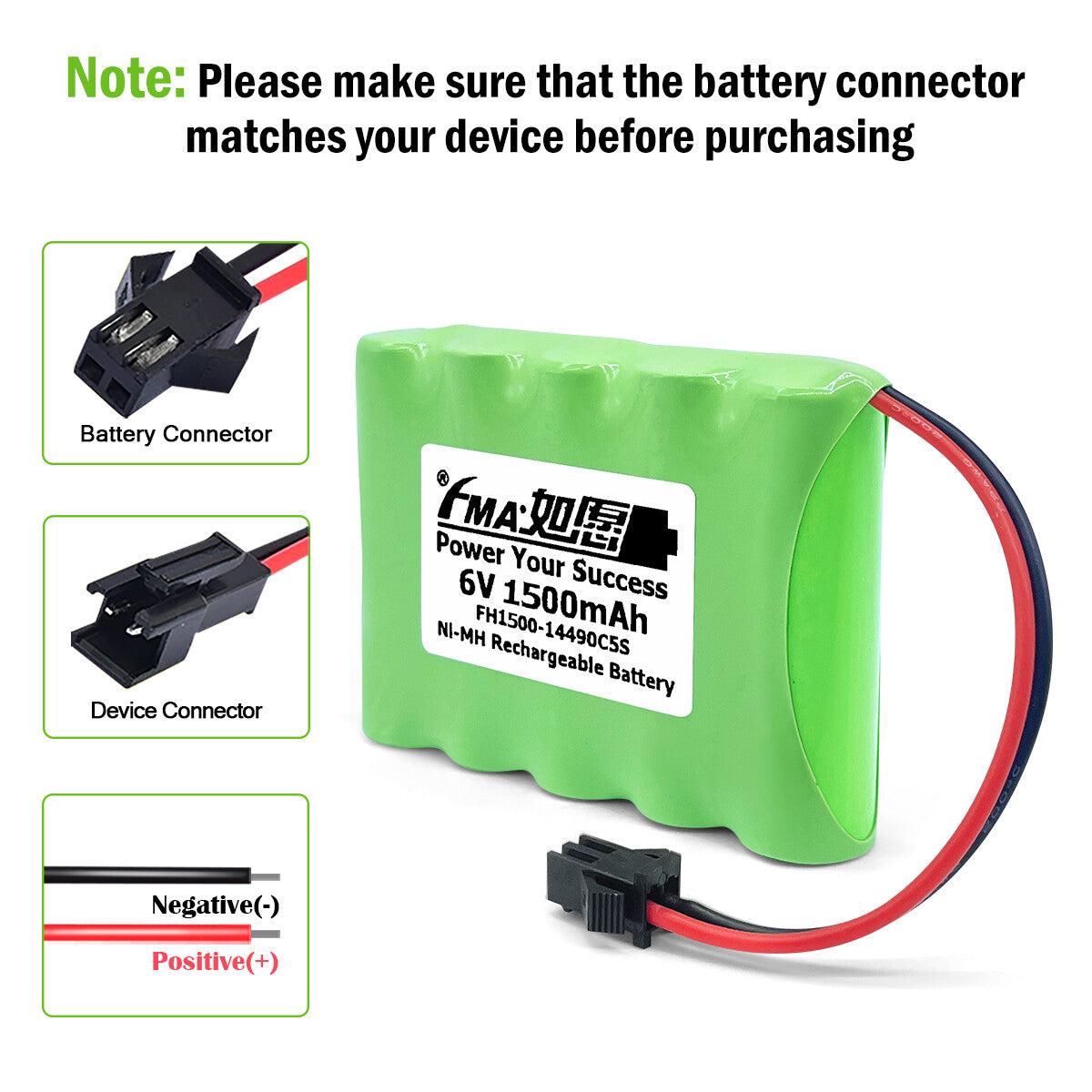 GC87C BA225030 Home Alarm system Power Model Toy 6V 0.6-2Ah Ni-MH Battery
