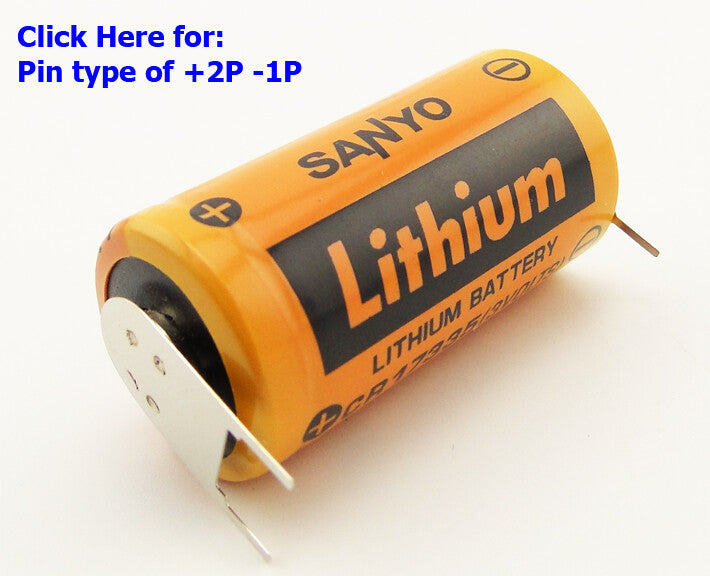 3V Primary Lithium Battery CR17335 (Multiple PIN Configurations) for PLC CNC Chip Data Backup