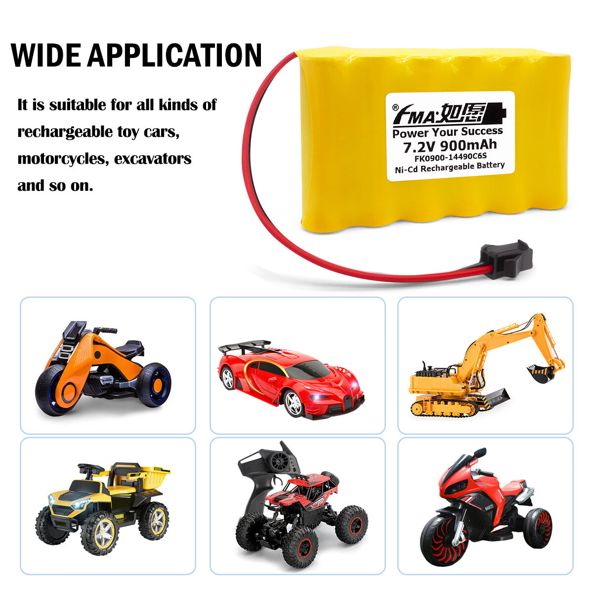 Racing Car Model Truck toy Excavator Vehicle 7.2V 600-2000mAh Ni-MH Battery