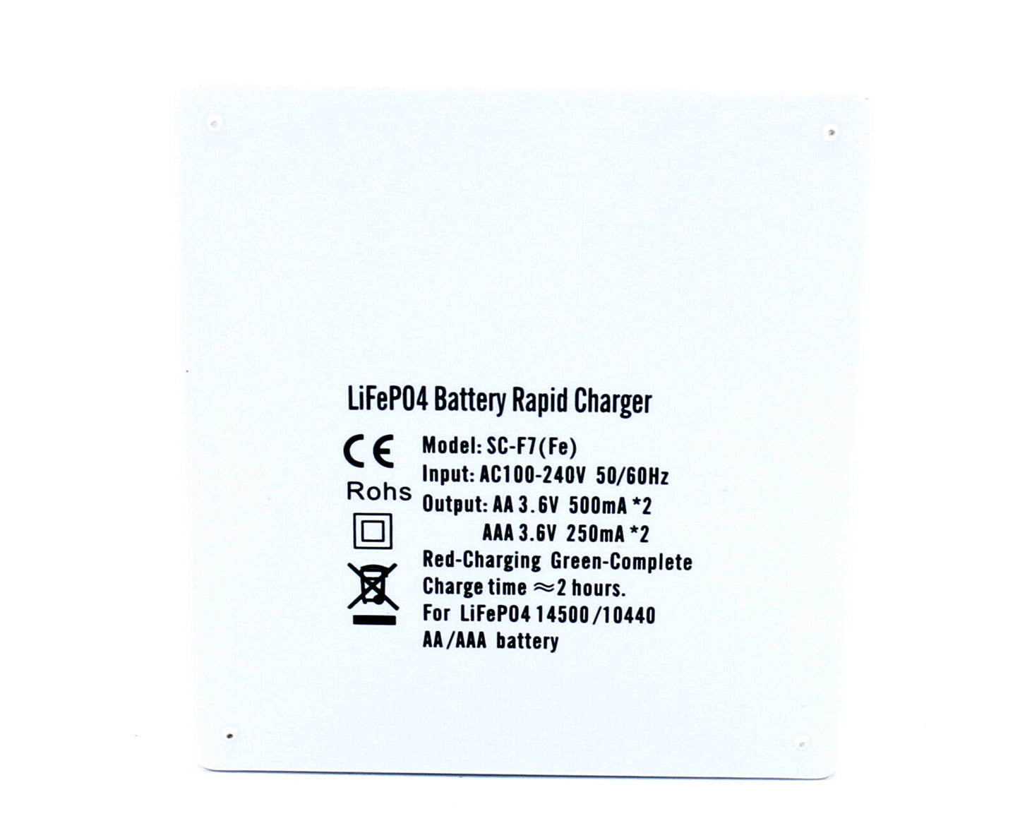 LiFePO4 Smart Charger 3.65v 250mA-500mA for 1-2 Li-Fe 3.2v AA 14500 AAA 10440