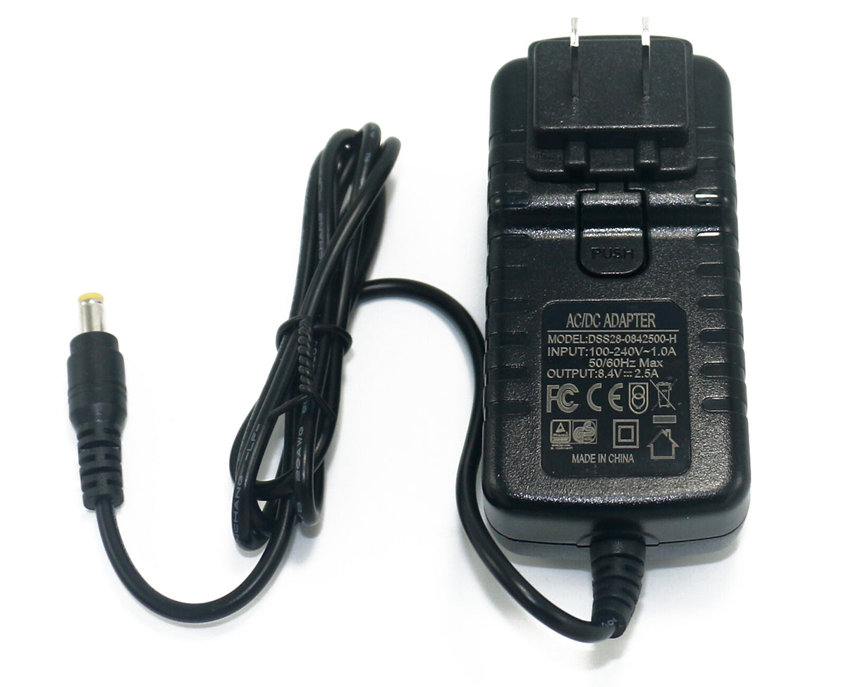 30-Pack 8.4V 2.5A Smart Charger for 7.2V/7.4V Li-ion & Li-Po Rechargeable Batteries | Removable AC Plug
