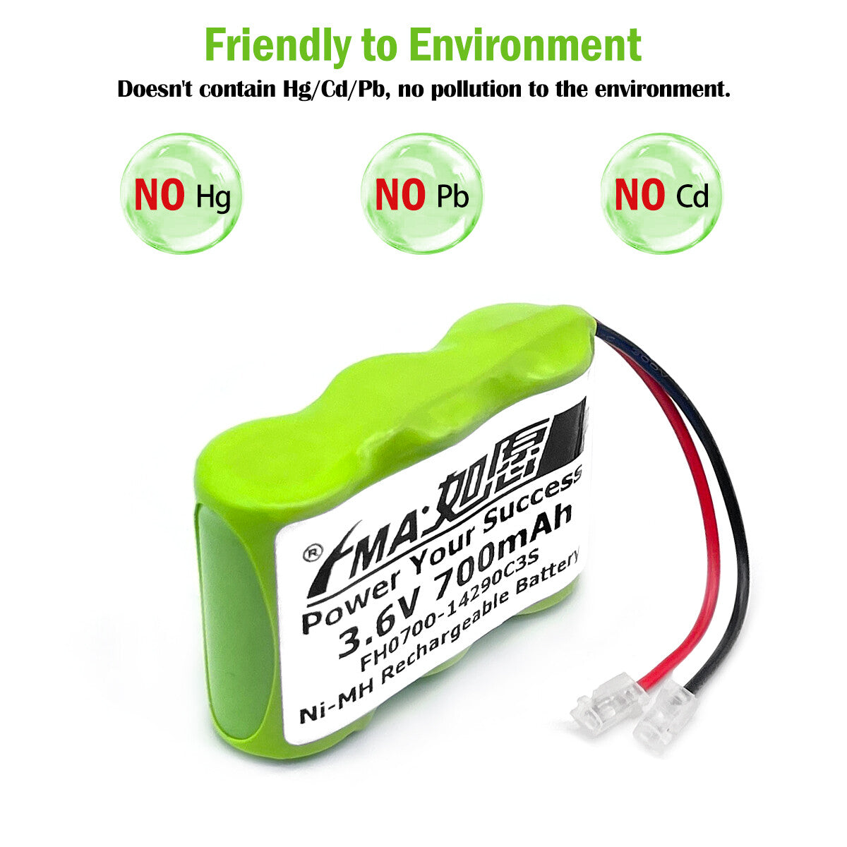 FMA Cordless phone Elton FR300 FRX3 Emergency Radio 3.6V Ni-MH Ni-Cd 500-700mAh Rechargeable Battery