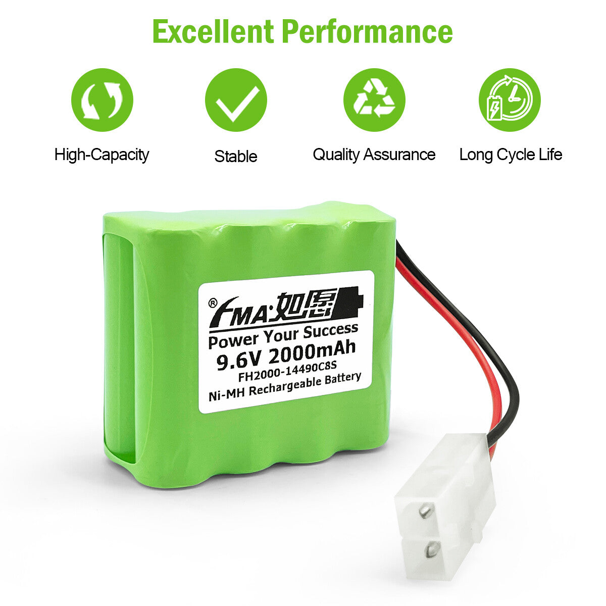Ni-MH 9.6V 600-2000mAh Battery For Luminous Voice Model Toy RC Car Plane