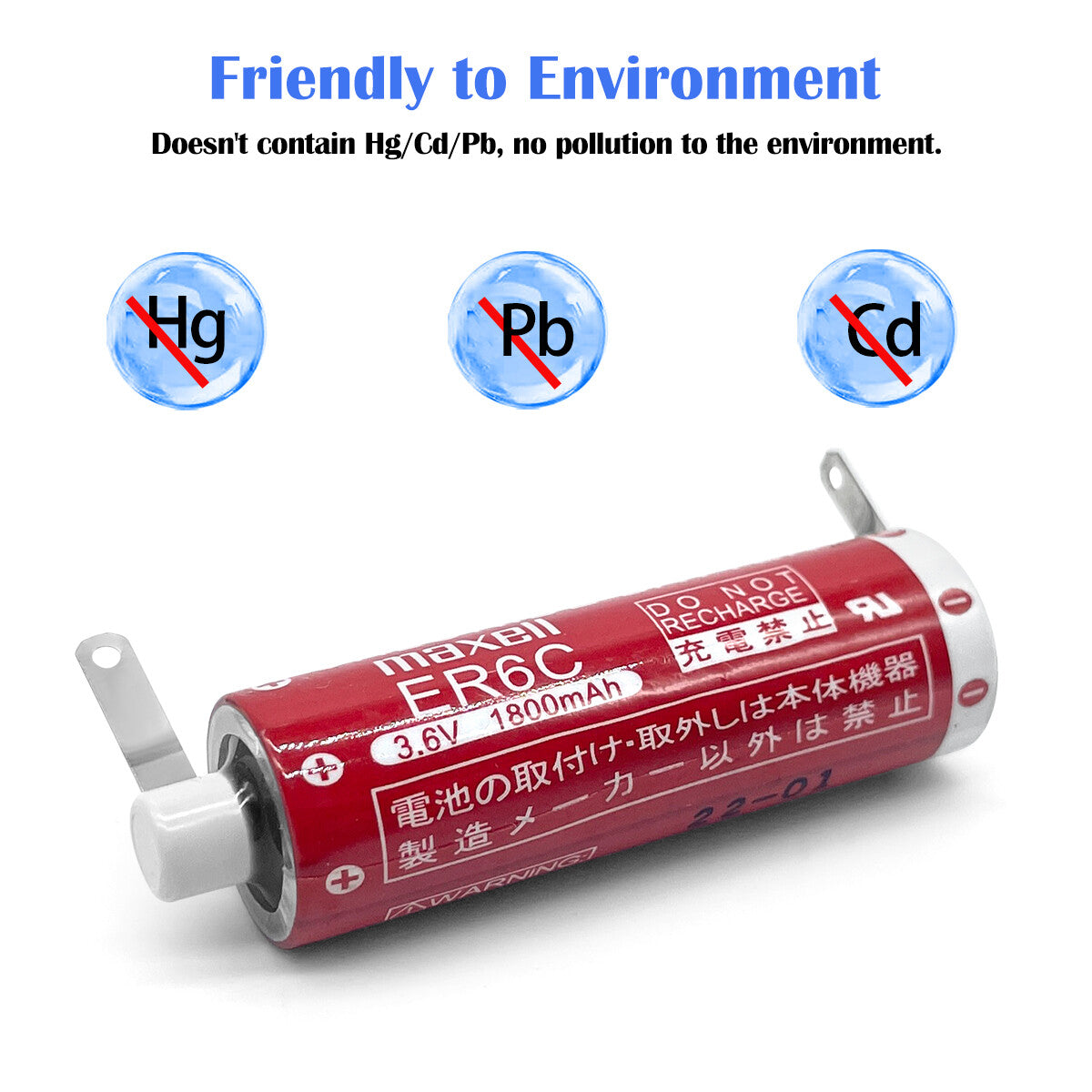 3.6V Primary Lithium Battery ER6C (AA Size) / ER17/33 (ER17335) for CNC PLC Data Backup
