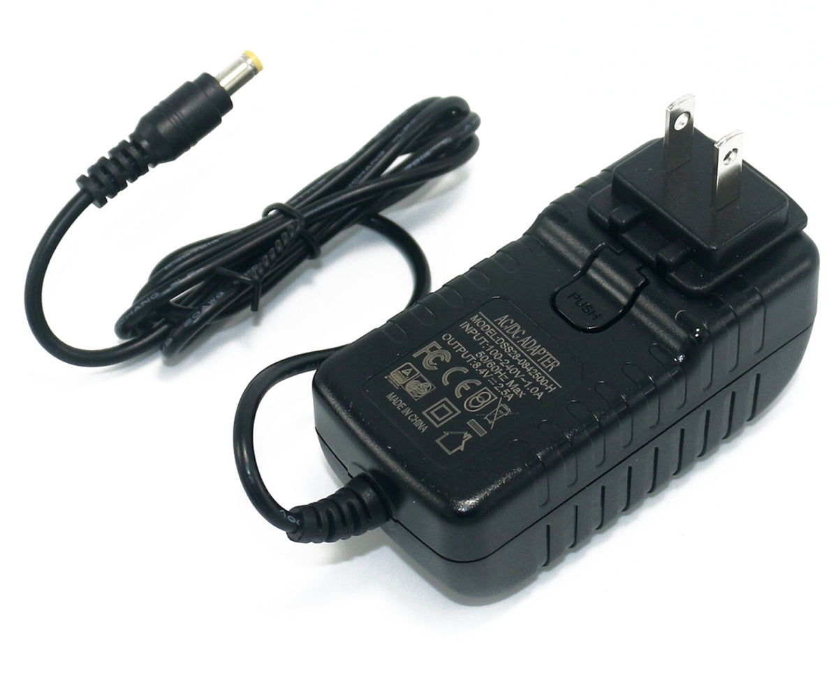 30-Pack 8.4V 2.5A Smart Charger for 7.2V/7.4V Li-ion & Li-Po Rechargeable Batteries | Removable AC Plug