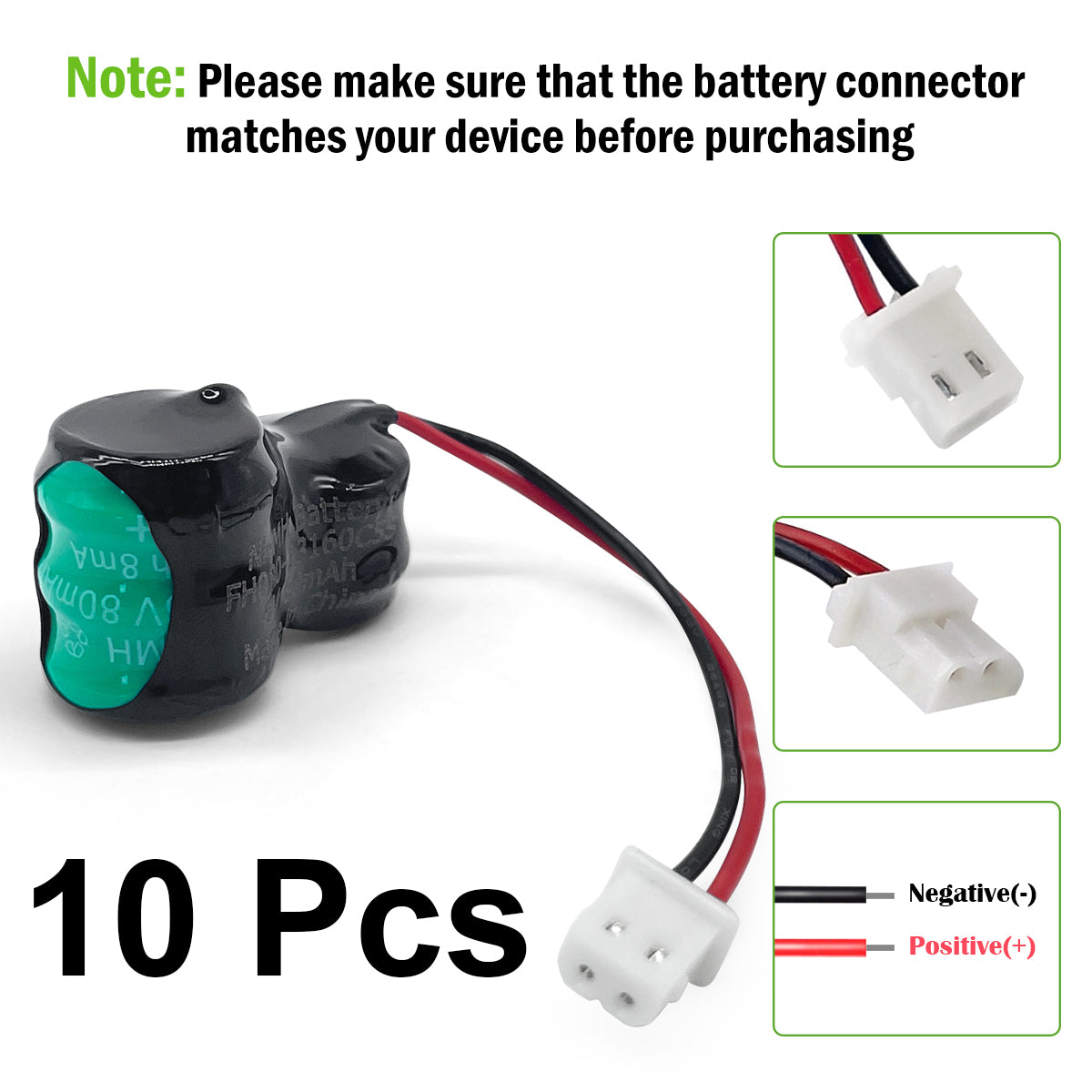 FMA Battery Ni-MH battery Button pack 6V 80mAh 5SH-10pcs
