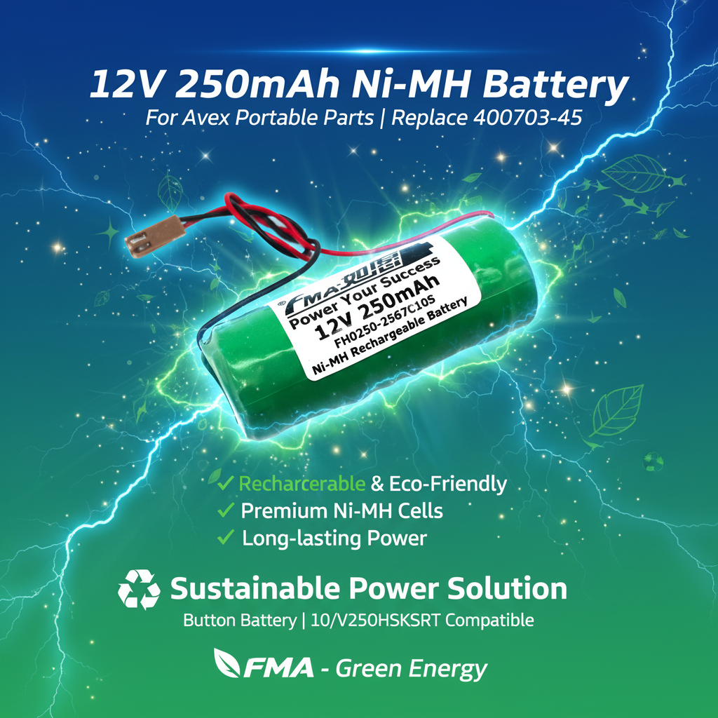 12V 250mAh Ni-MH Rechargeable Battery Poster
