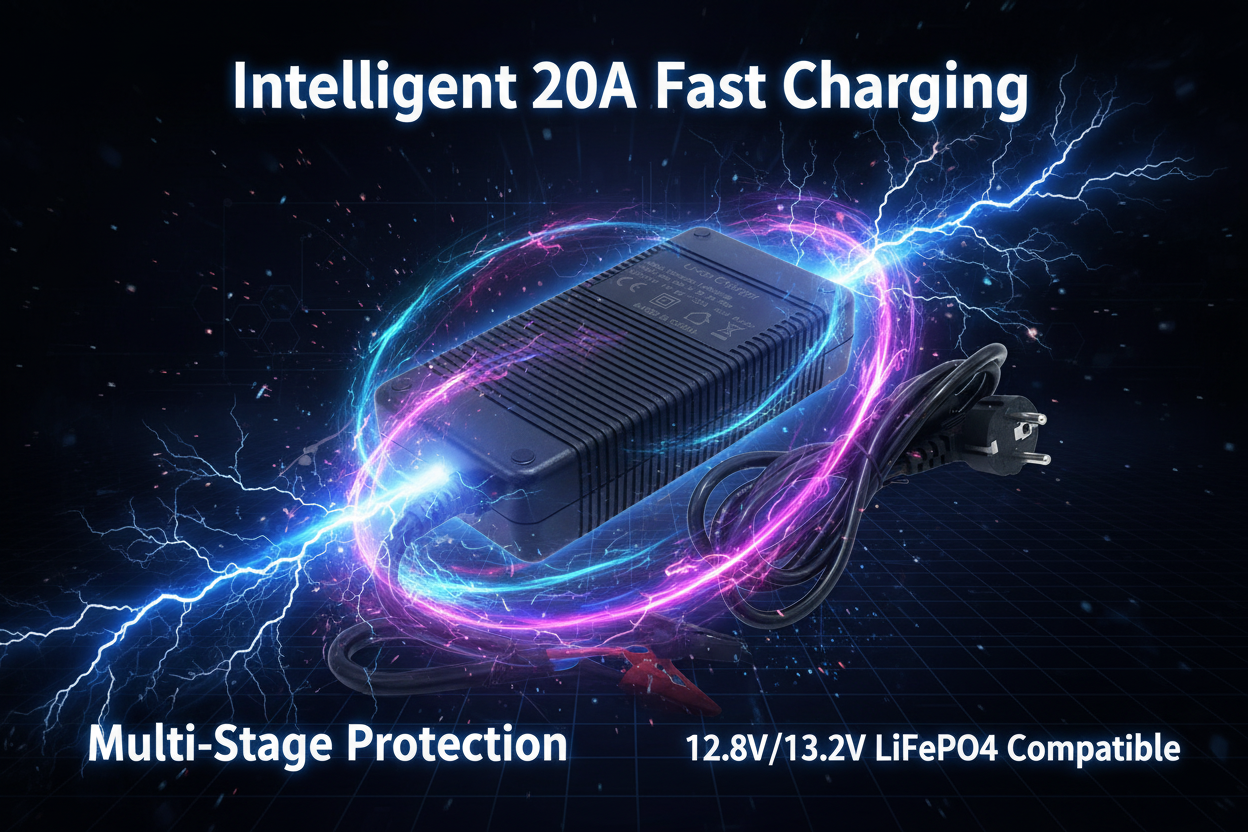 14.6V 20A Smart Charger Marketing Poster