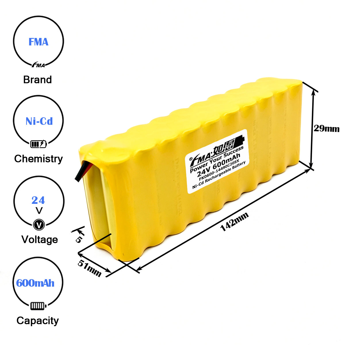 24V 600-2000mAh Ni-MH Ni-Cd Rechargeable Battery for Electric Gate Opener Motor | ADVISEN Automatic Door