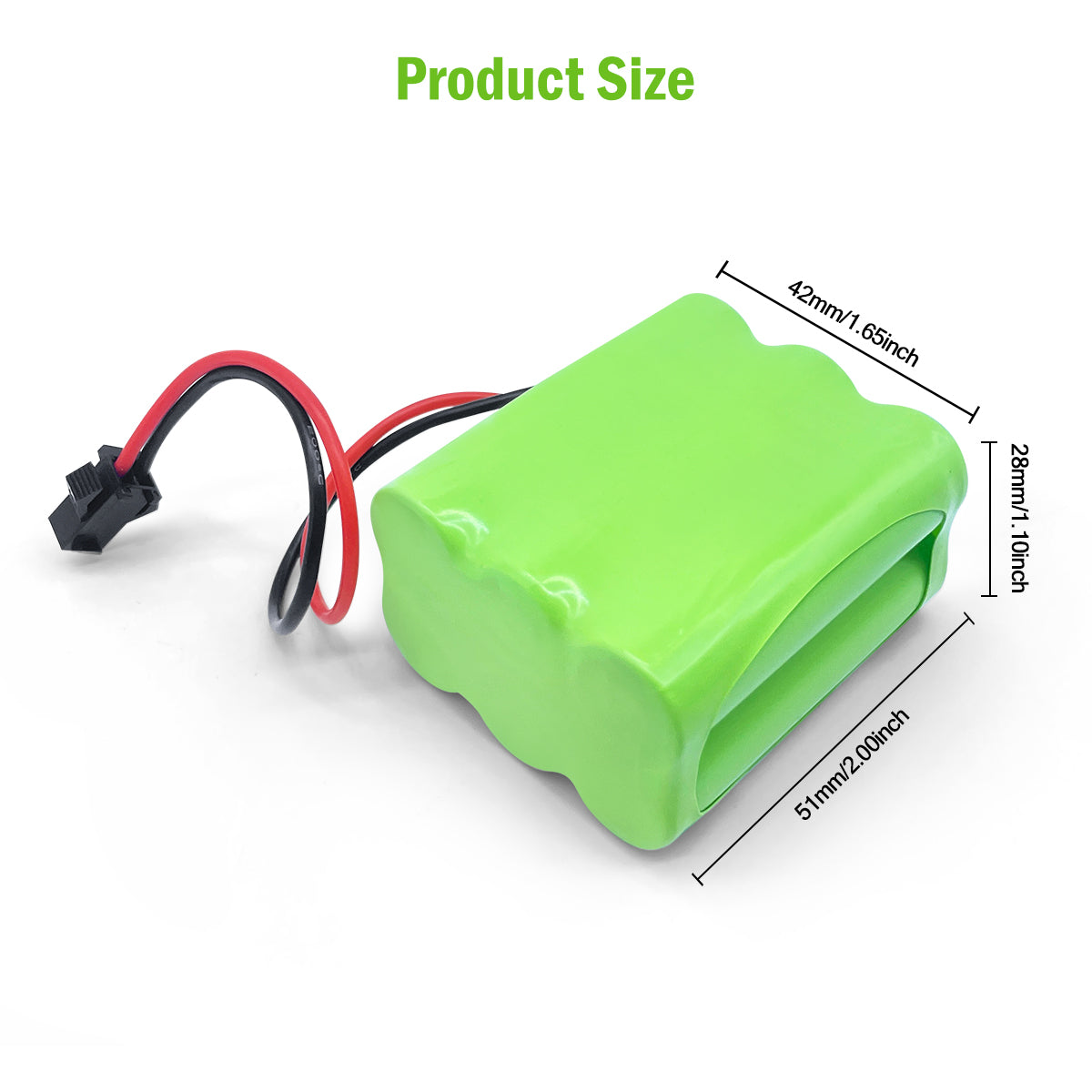 7.2V Ni-MH/Ni-Cd Rechargeable Battery Pack 600-2000mAh for RC Car Boat Model Toy | SMP / Tamiya Connector