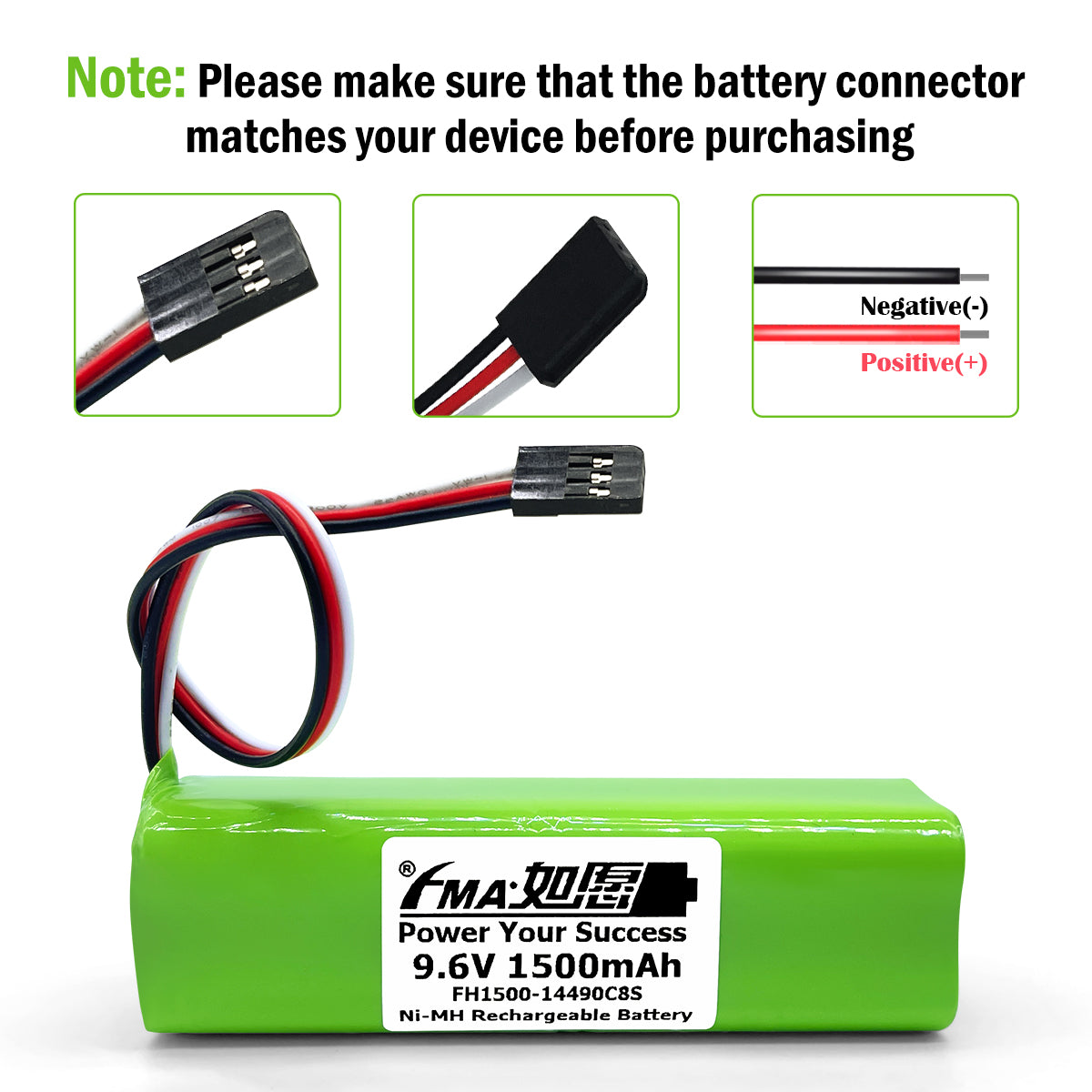 Model Toy Remote Control Rechargeable Ni-MH Ni-Cd 9.6V 600-2000mAh Battery FMA