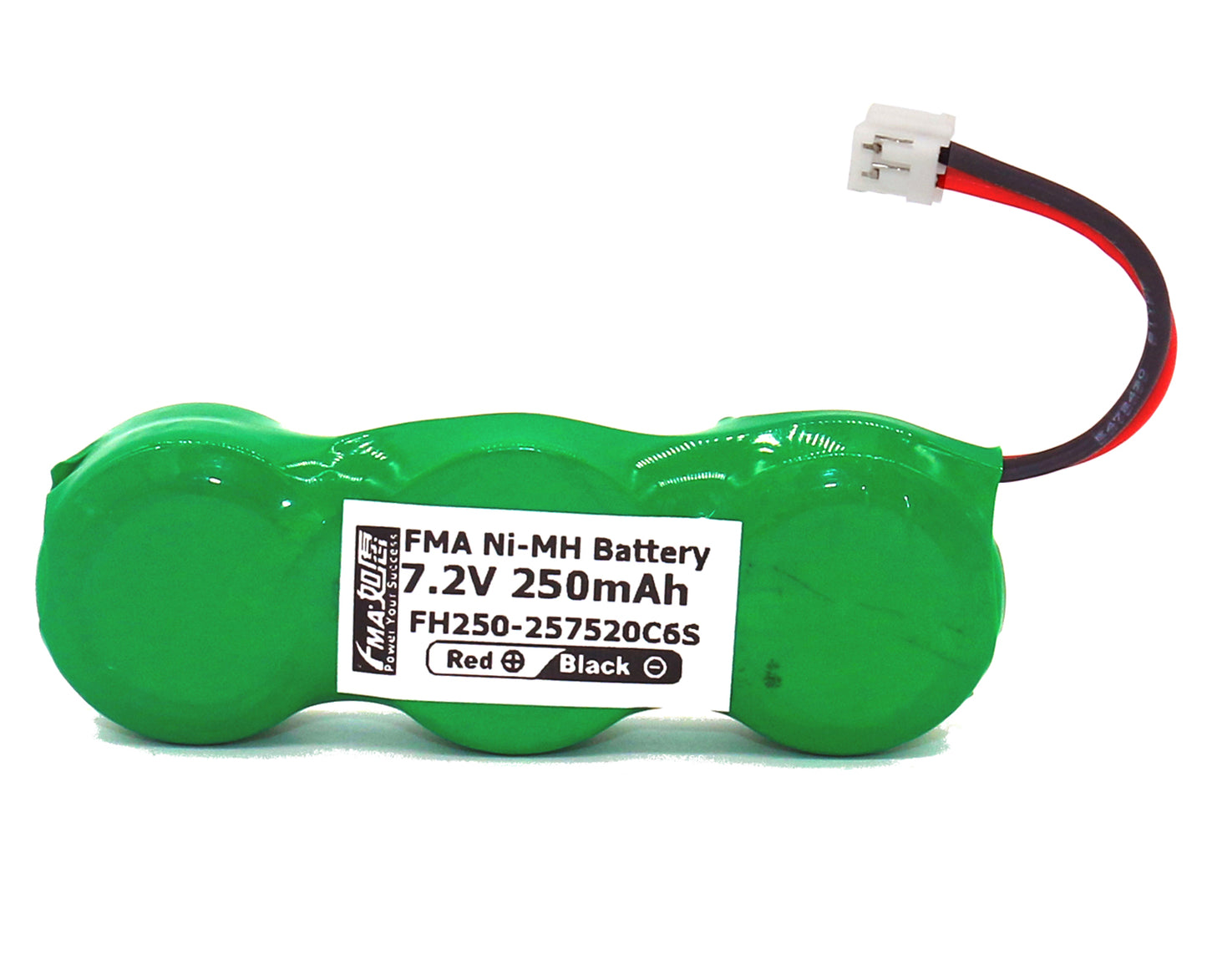 FMA Battery Ni-MH battery Button pack 7.2V250mAh 6S-front view