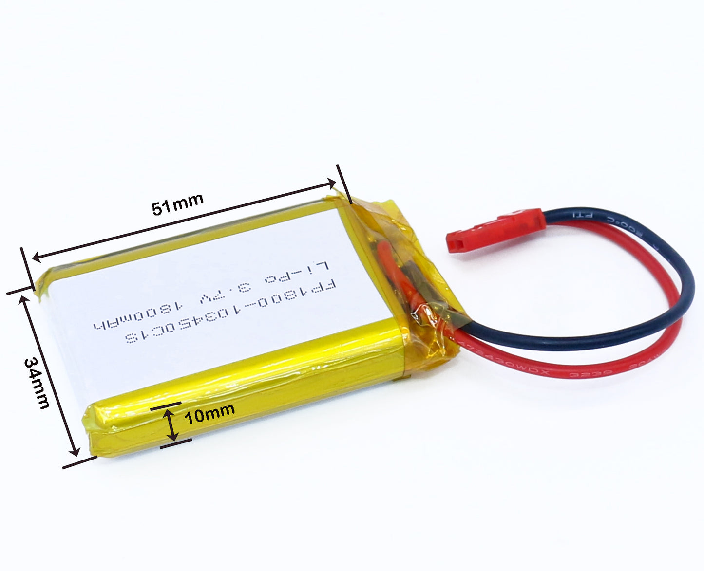 3.7V Li-Po battery-1.8AH 103450 size