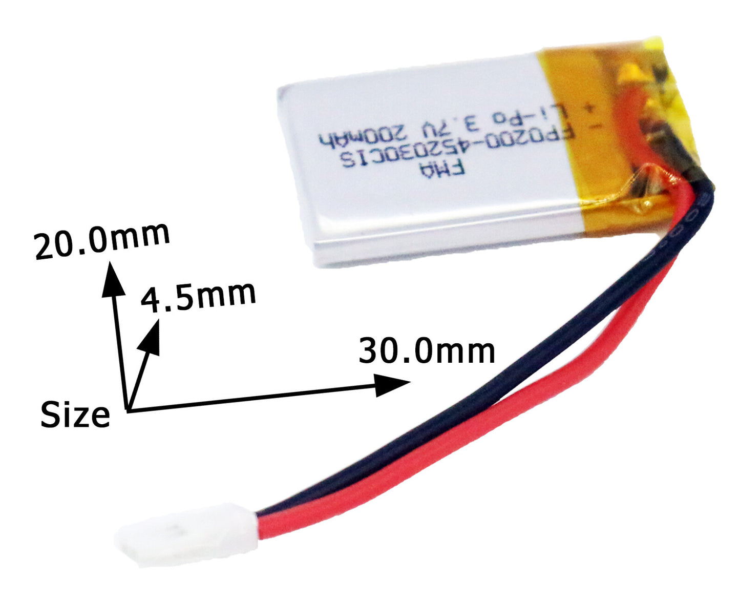 3.7V Li-Po battery-452030 200mAh size
