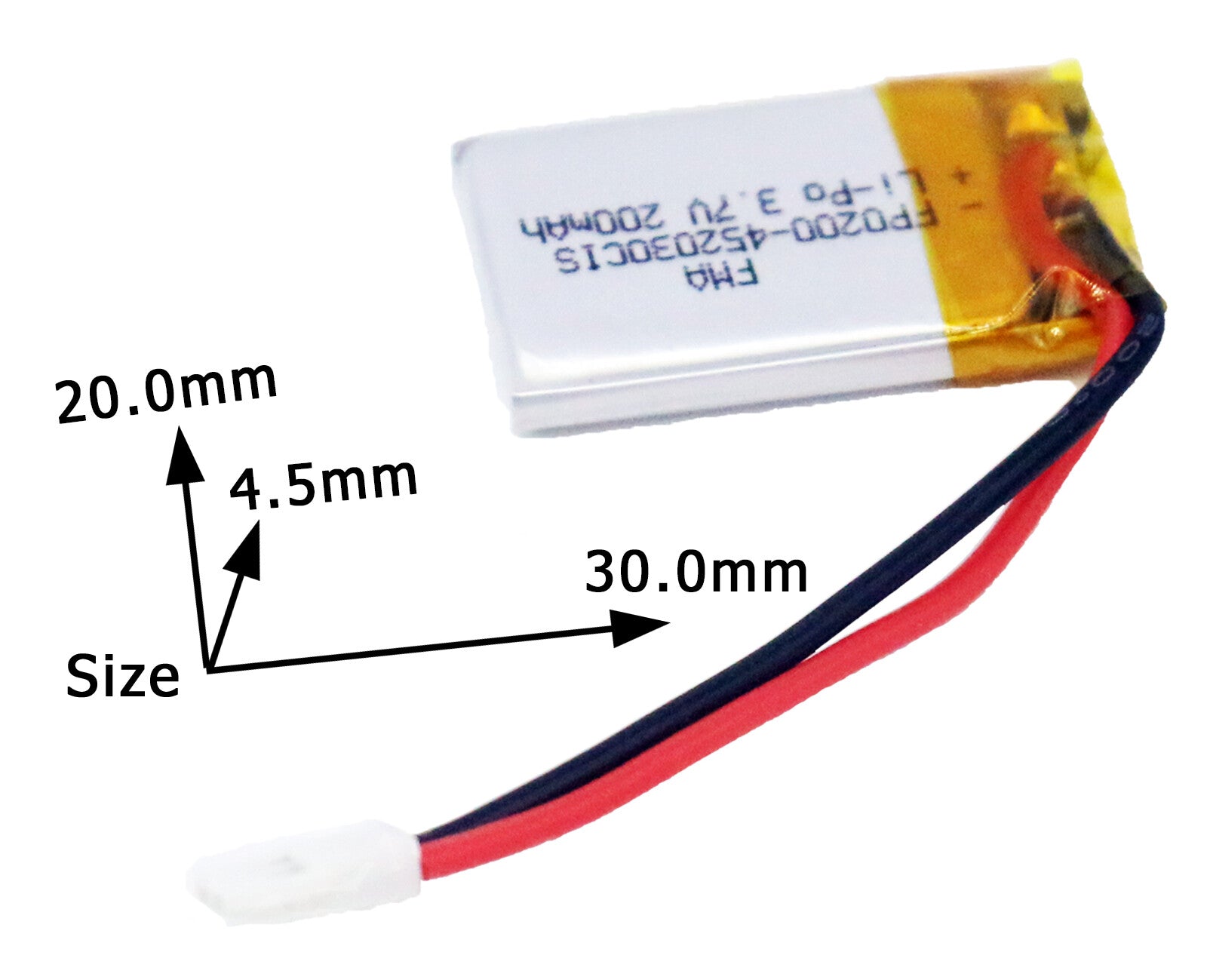 3.7V Li-Po battery-452030 200mAh size