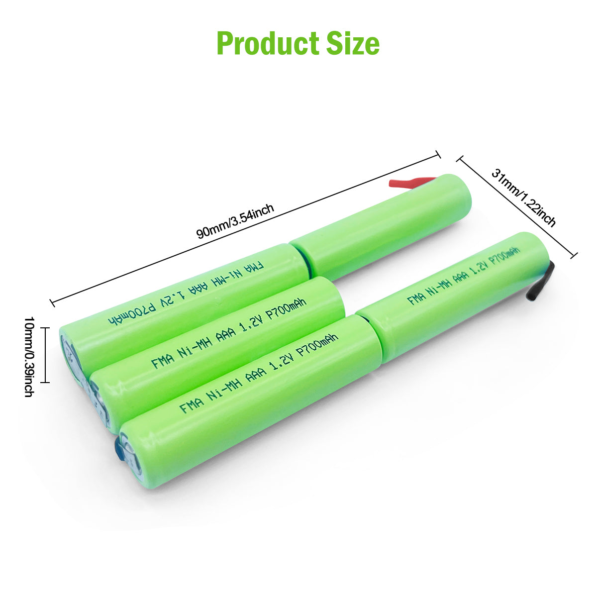 FMA Battery Ni-MH battery 10440C5SH107 6V 700mAh-Size
