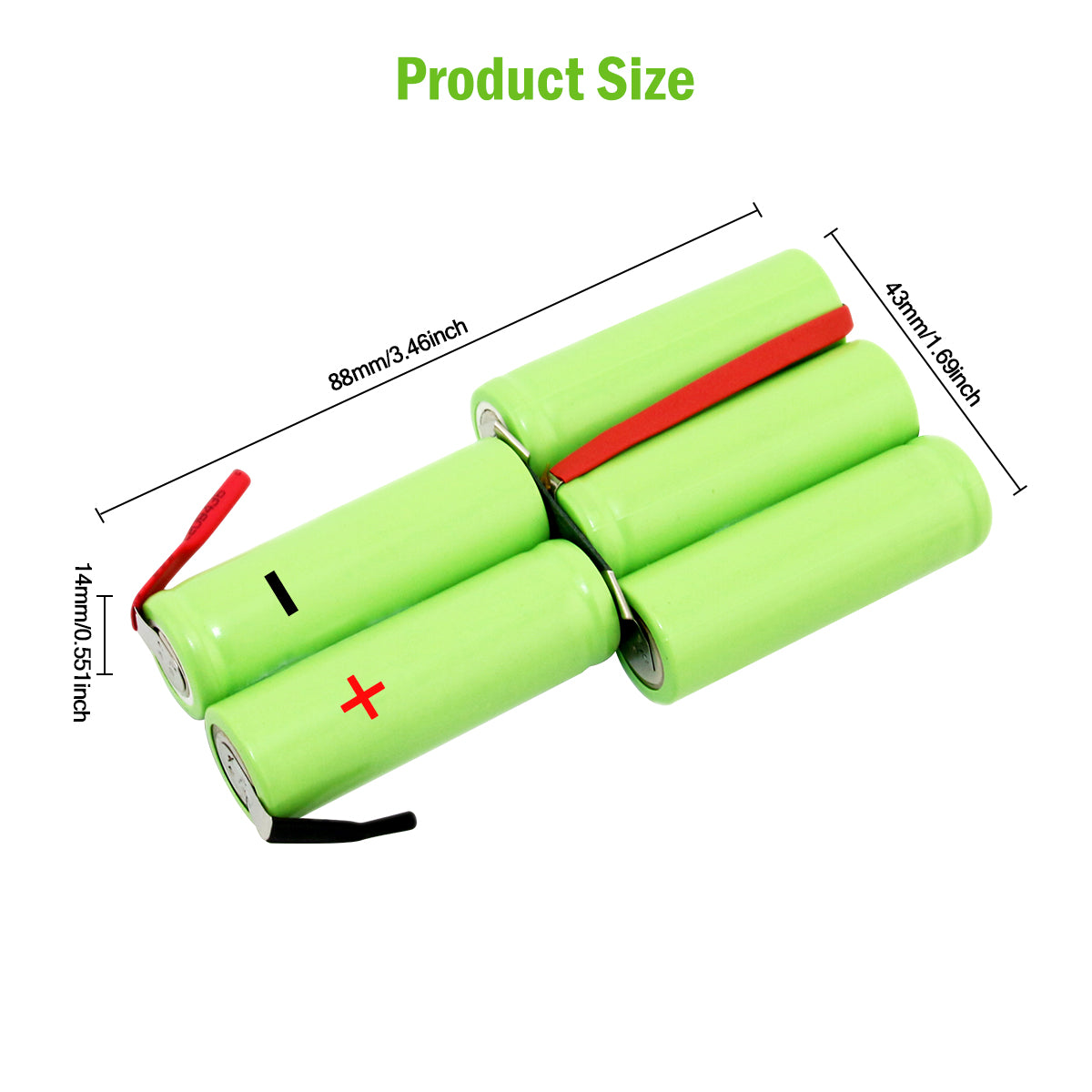 FMA Battery Ni-MH battery 14430P5SN81 6V 1200mAh-Size
