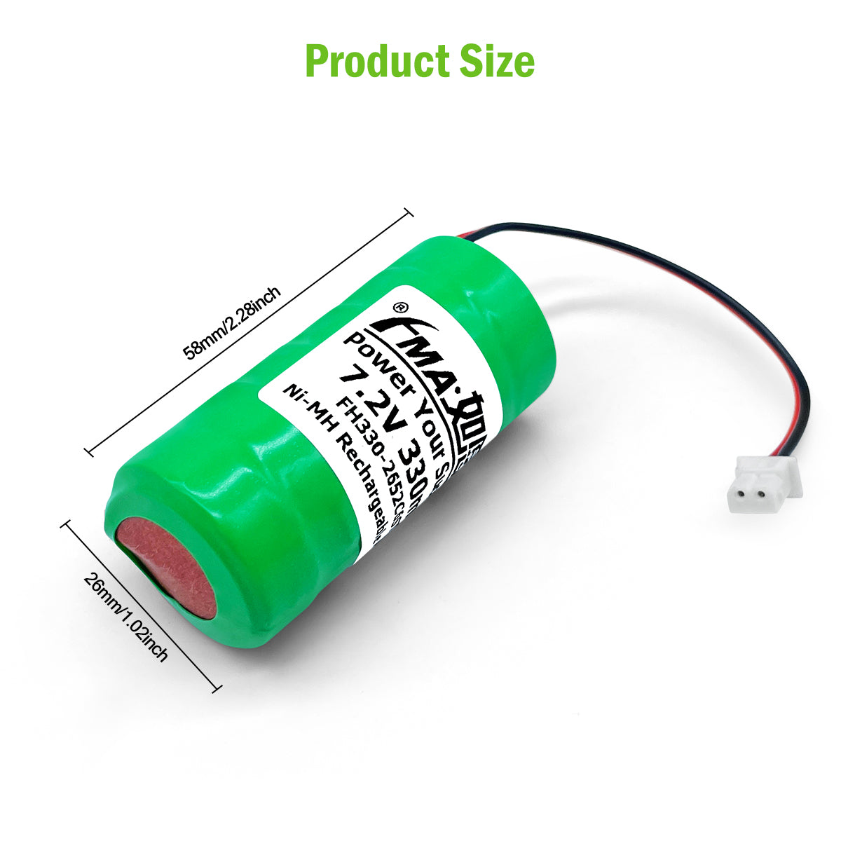 FMA Battery Ni-MH battery Button pack 7.2V 330mAh 6SL-size
